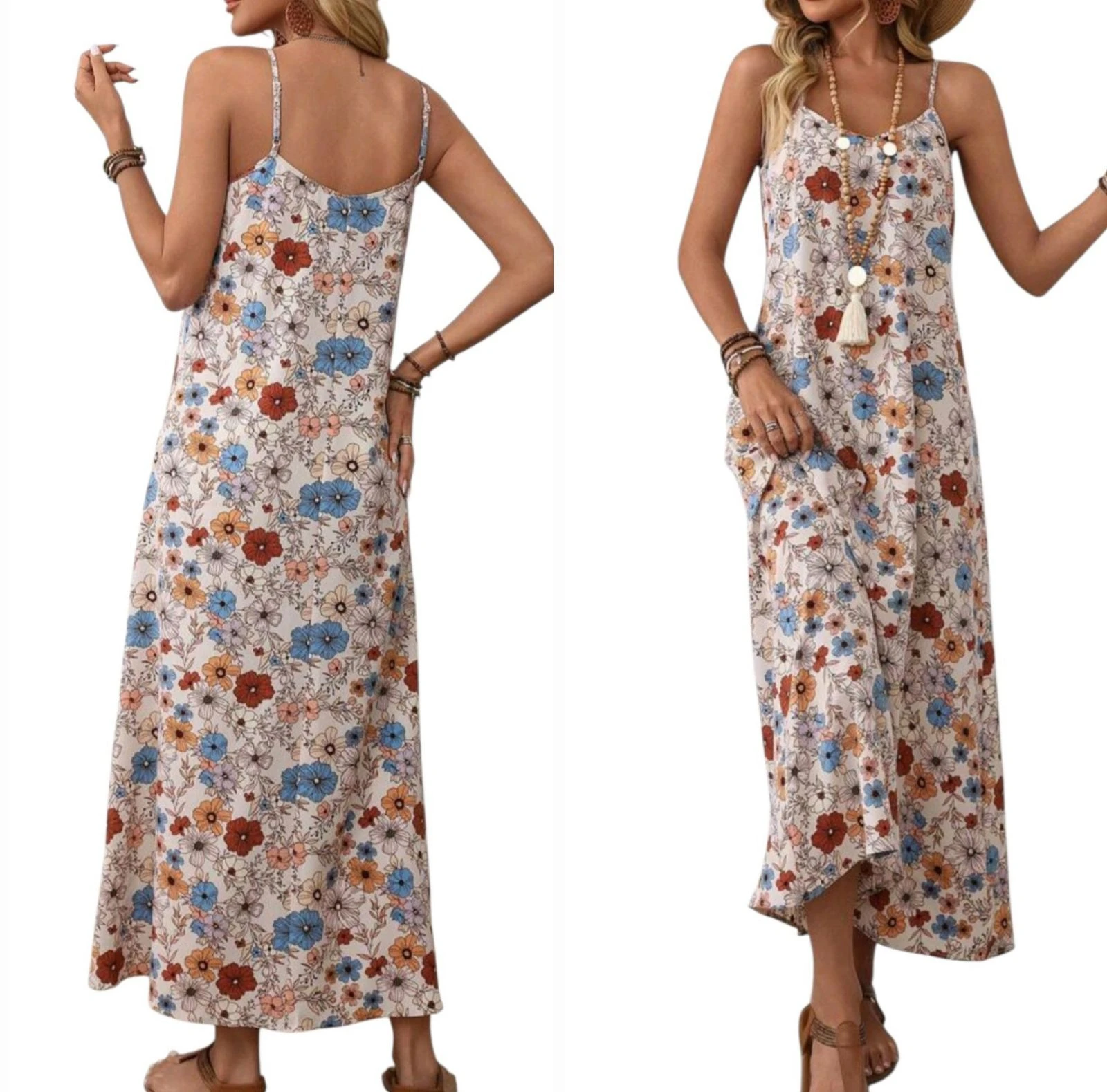 Vestido longo alças finas estampa floral tamanho P Emery Rose novo – photo 5